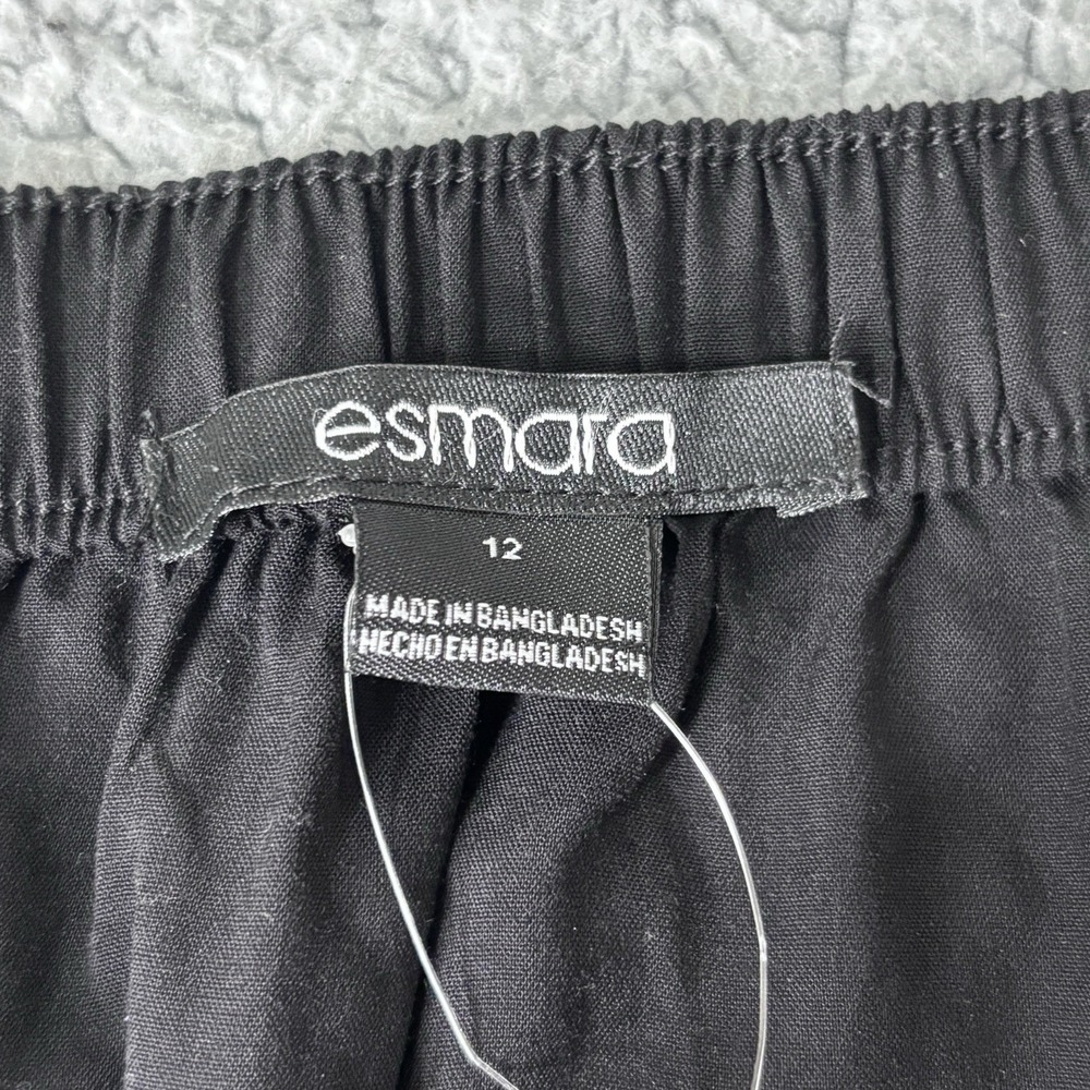 Esmara Skirt 12 Black Ruffle High Low Asymmetrical Layered Hem Minimalist Flowy - Picture 3 of 9